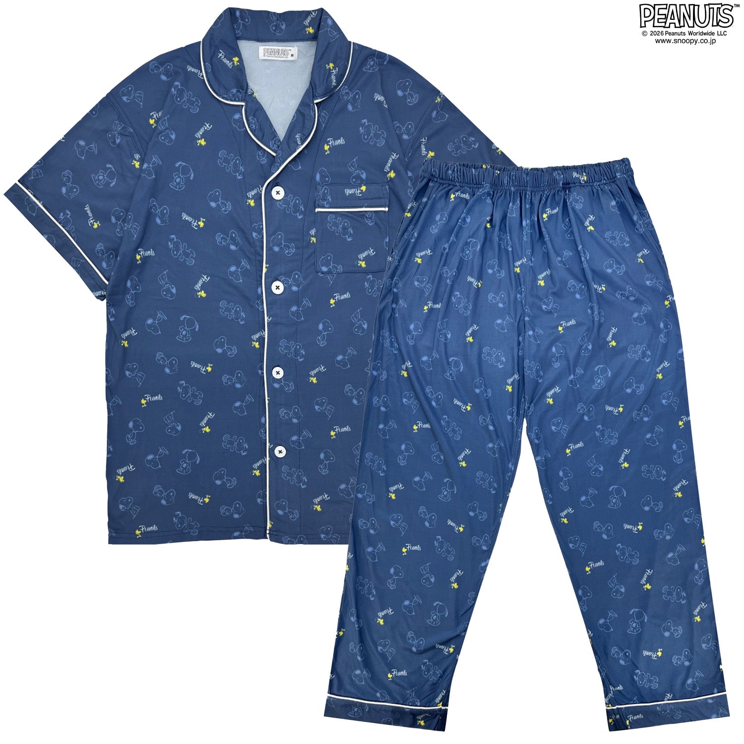 スヌーピー ルームウェア 天竺 パジャマ 上下セット 総柄 PEANUTS s1652-00