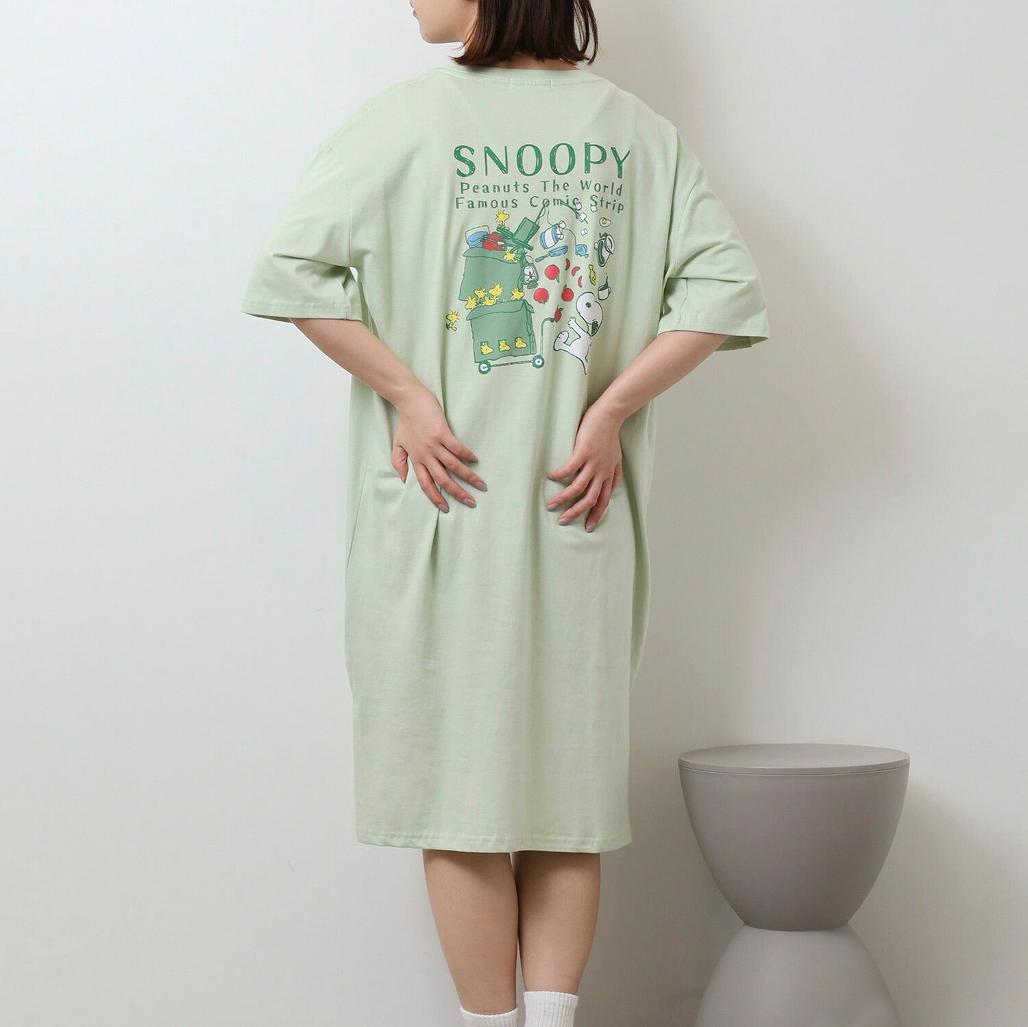 スヌーピー ウッドストック オラフ Tシャツ BIGトップス 半袖 レディース プリント チラシ柄 SNOOPY PEANUTS s1752-93sp