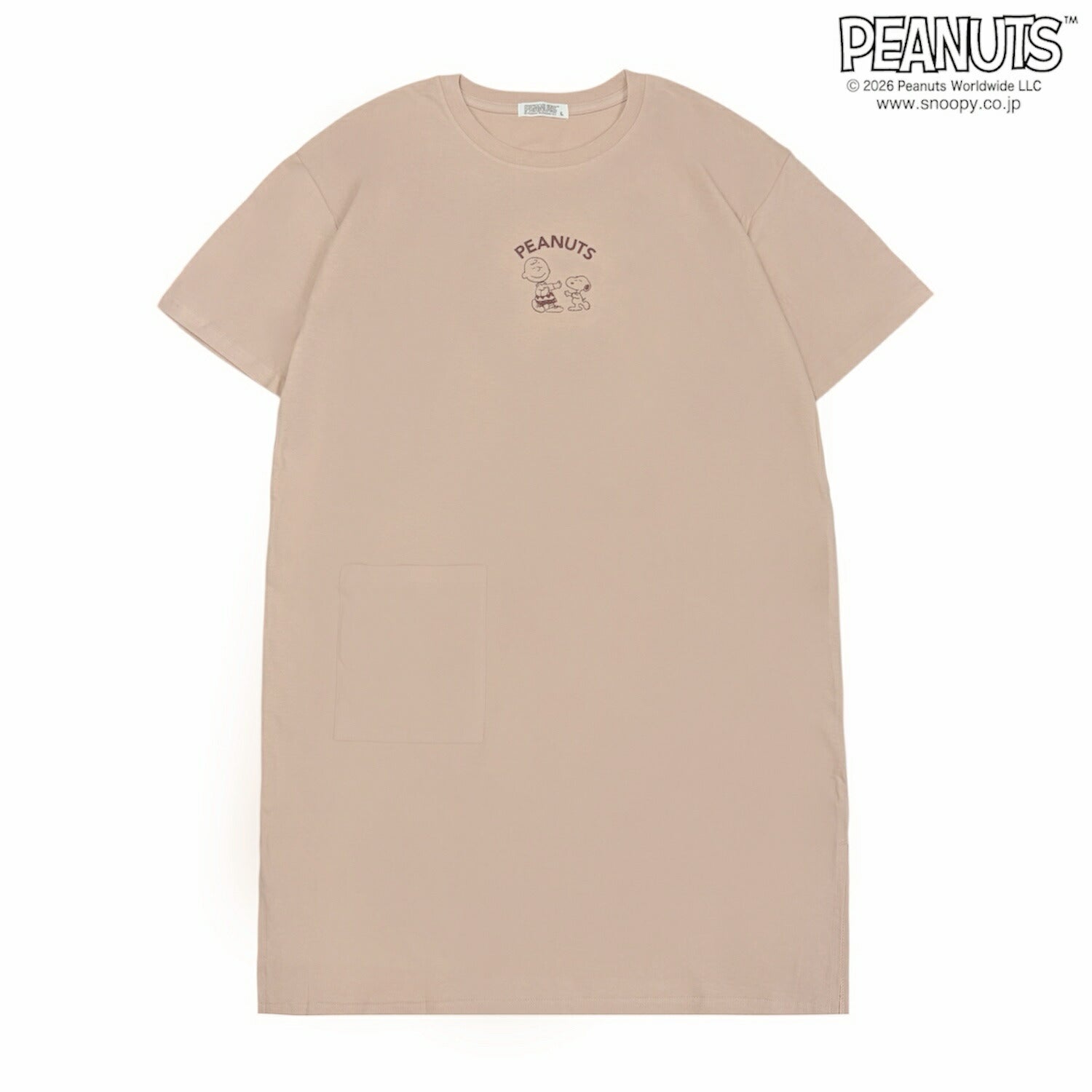 スヌーピー チャーリー・ブラウン ミュージック柄 プリント スーパービッグTシャツ 半袖 ワンピース ルームウェア レディース 春 夏  s1762-253sp