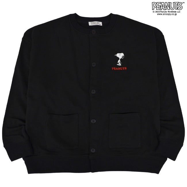 スヌーピー カーディガン カーデ アウター 長袖 裏毛 刺繍 SNOOPY PEANUTS M L LL s1823-671sp