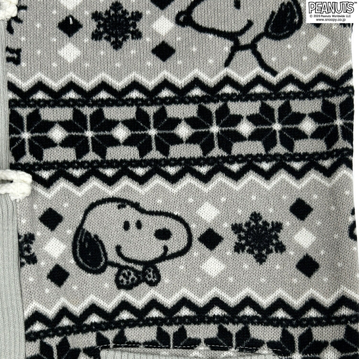 スヌーピー アウター 上着 雪柄 ニットソー カーディガン PEANUTS SNOOPY s1834-82