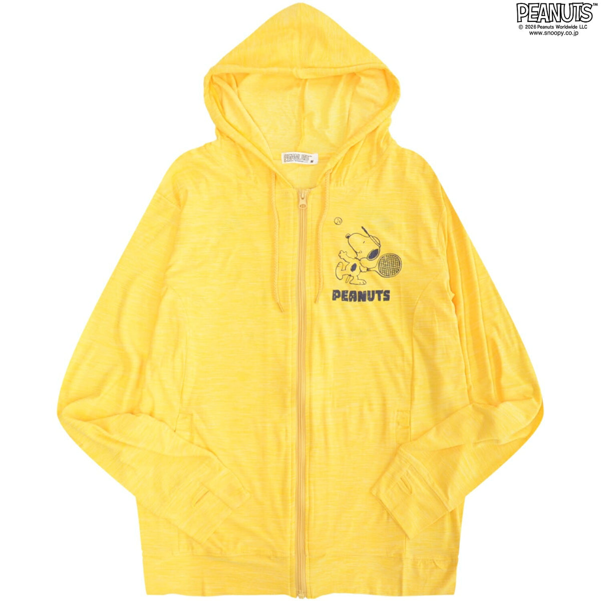 スヌーピー テニス柄 カチオン ドライ生地 ZIPパーカー ジップ ライトアウター スポーツ PEANUTS SNOOPY s1842-81sp
