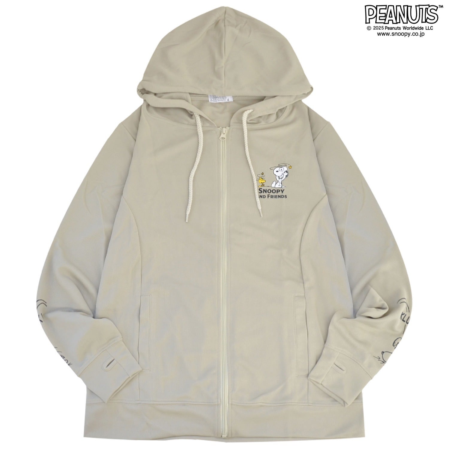 スヌーピー 野球 パーカー ZIPパーカー ドライ素材 プリント 夏 UV カット 日焼け 対策 SNOOPY PEANUTS s1852-125sp