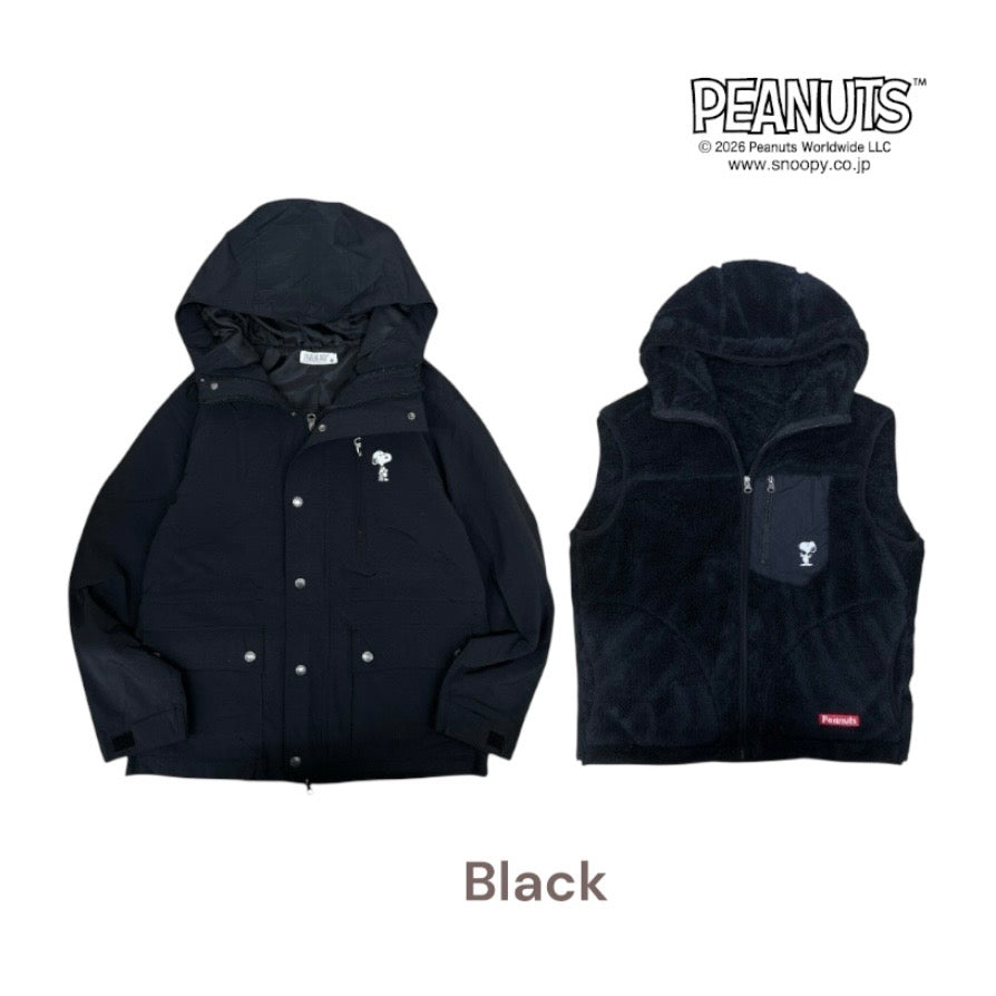 スヌーピー 3way マウンテンパーカー ジャケット アウター ボアフリース ベスト 冬 SNOOPY PEANUTS s1854-136sp