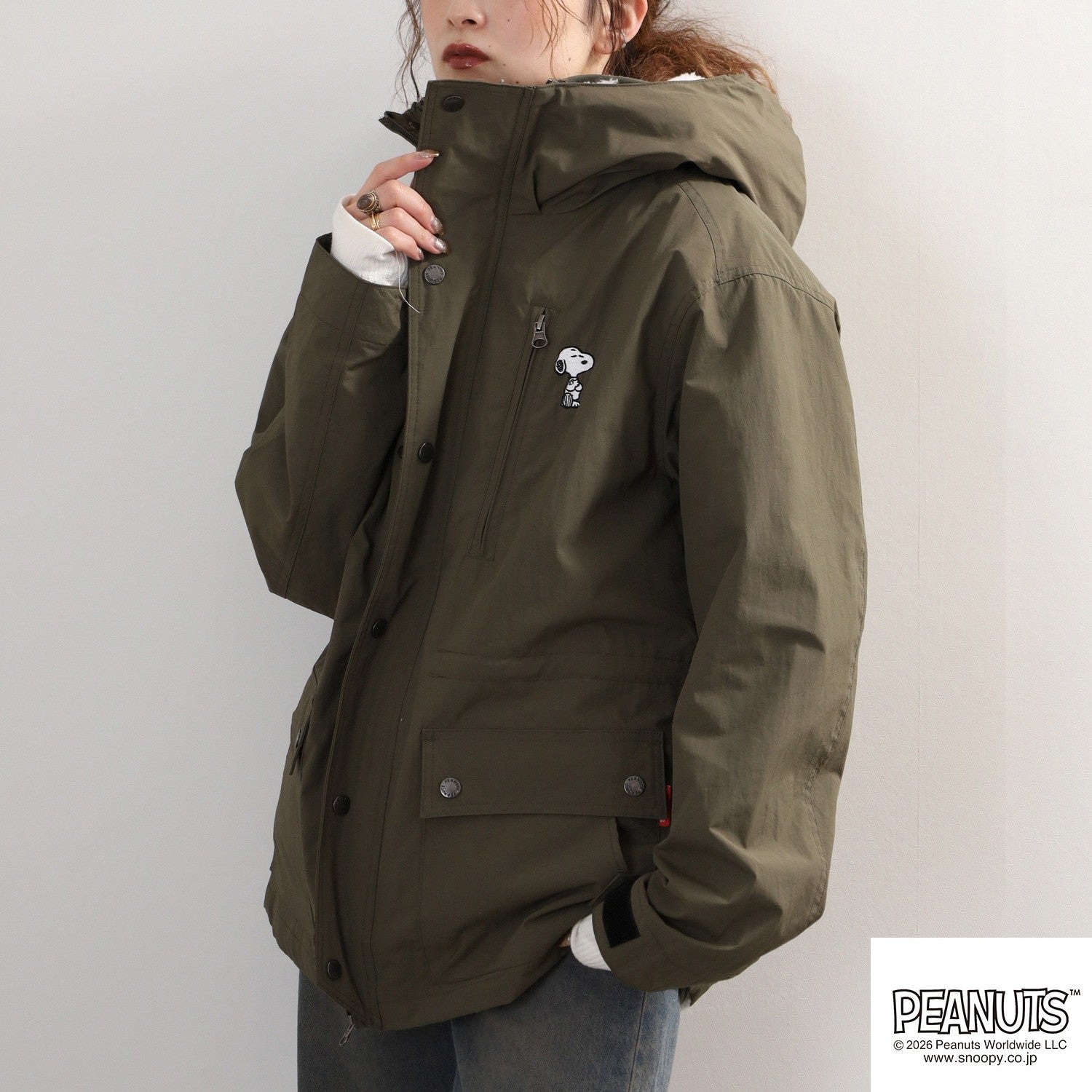 スヌーピー 3way マウンテンパーカー ジャケット アウター ボアフリース ベスト 冬 SNOOPY PEANUTS s1854-136sp