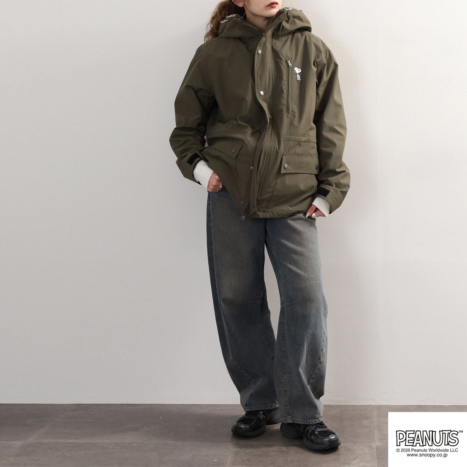 スヌーピー 3way マウンテンパーカー ジャケット アウター ボアフリース ベスト 冬 SNOOPY PEANUTS s1854-136sp
