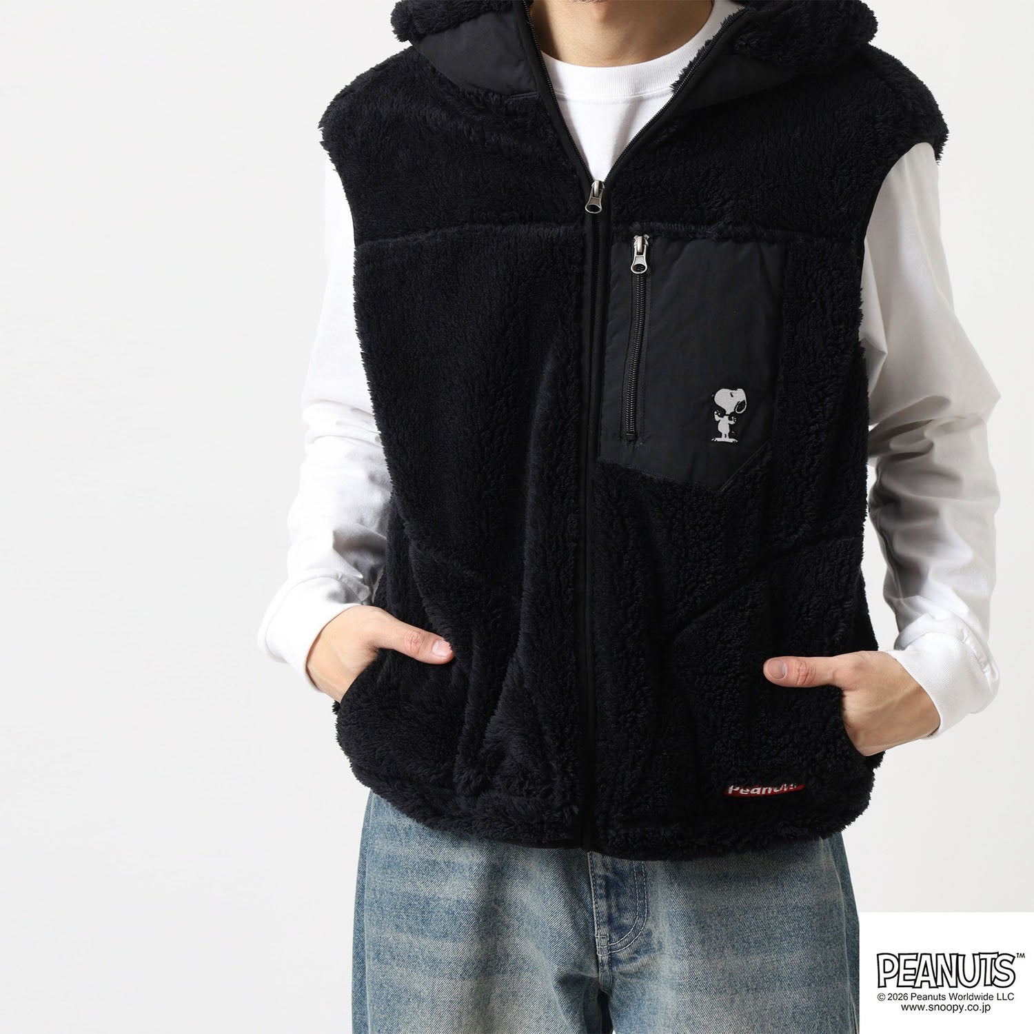 スヌーピー 3way マウンテンパーカー ジャケット アウター ボアフリース ベスト 冬 SNOOPY PEANUTS s1854-136sp