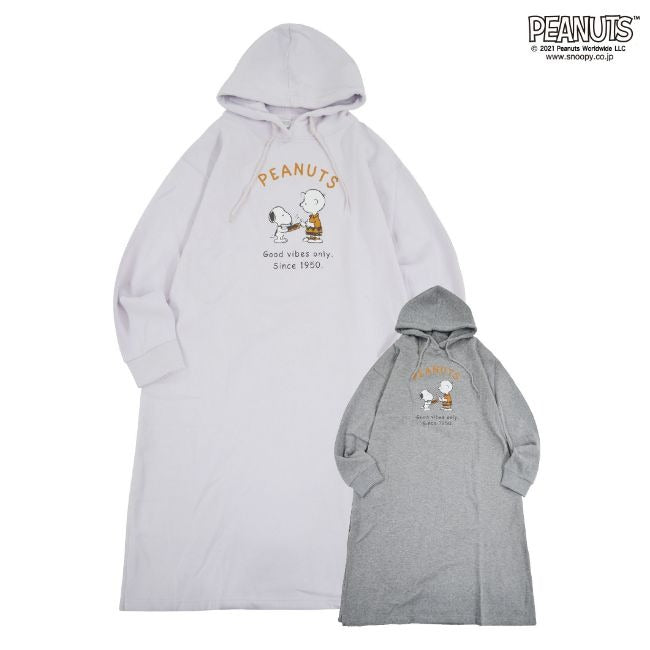スヌーピー ワンピース マキシ ドロップショルダー PEANUT SNOOPY 長袖 レディース M L s2714-755sp