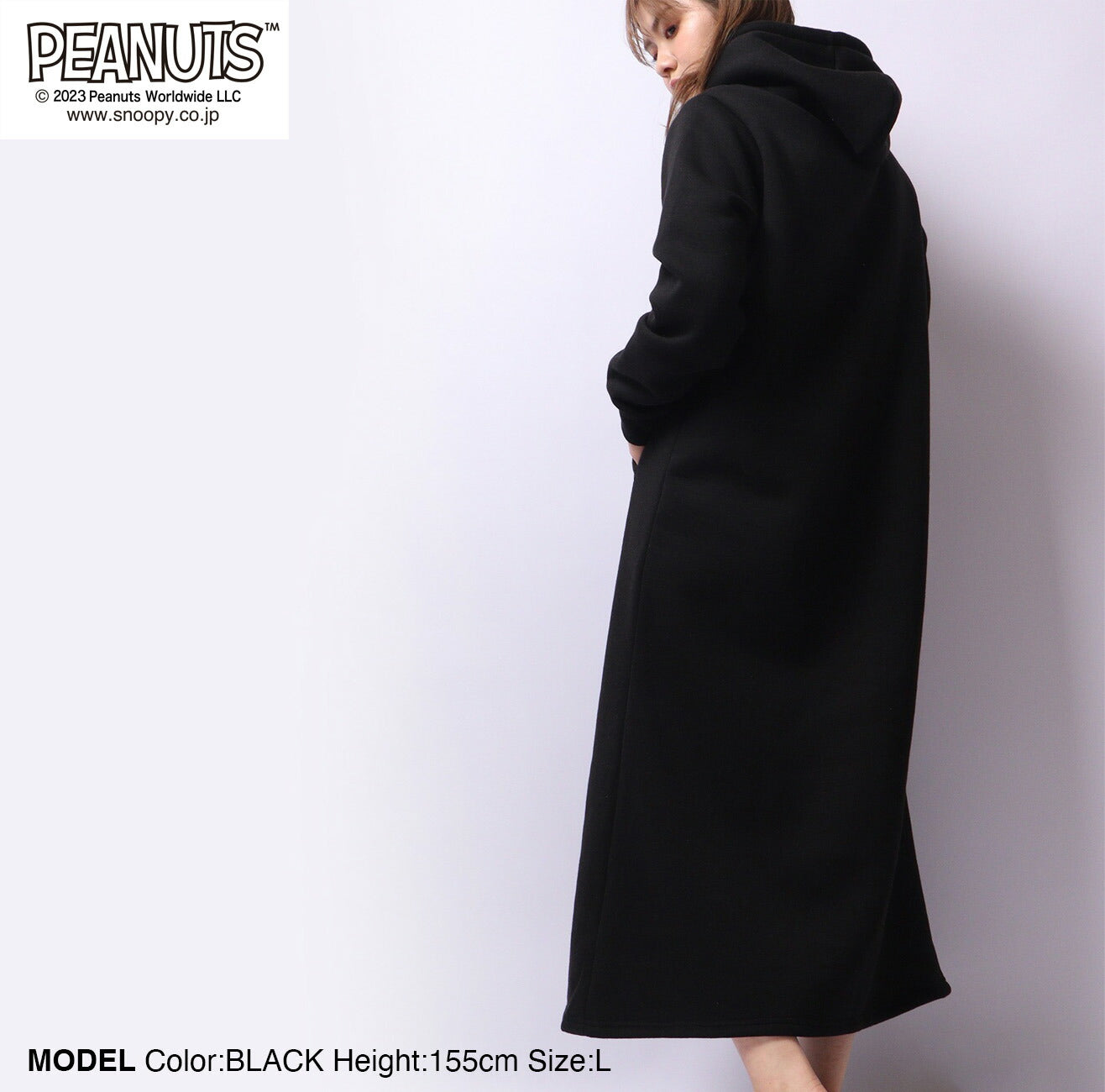 スヌーピー フード ワンピース 刺繍 裏起毛 トップス SNOOPY PEANUTS s2724-569sp