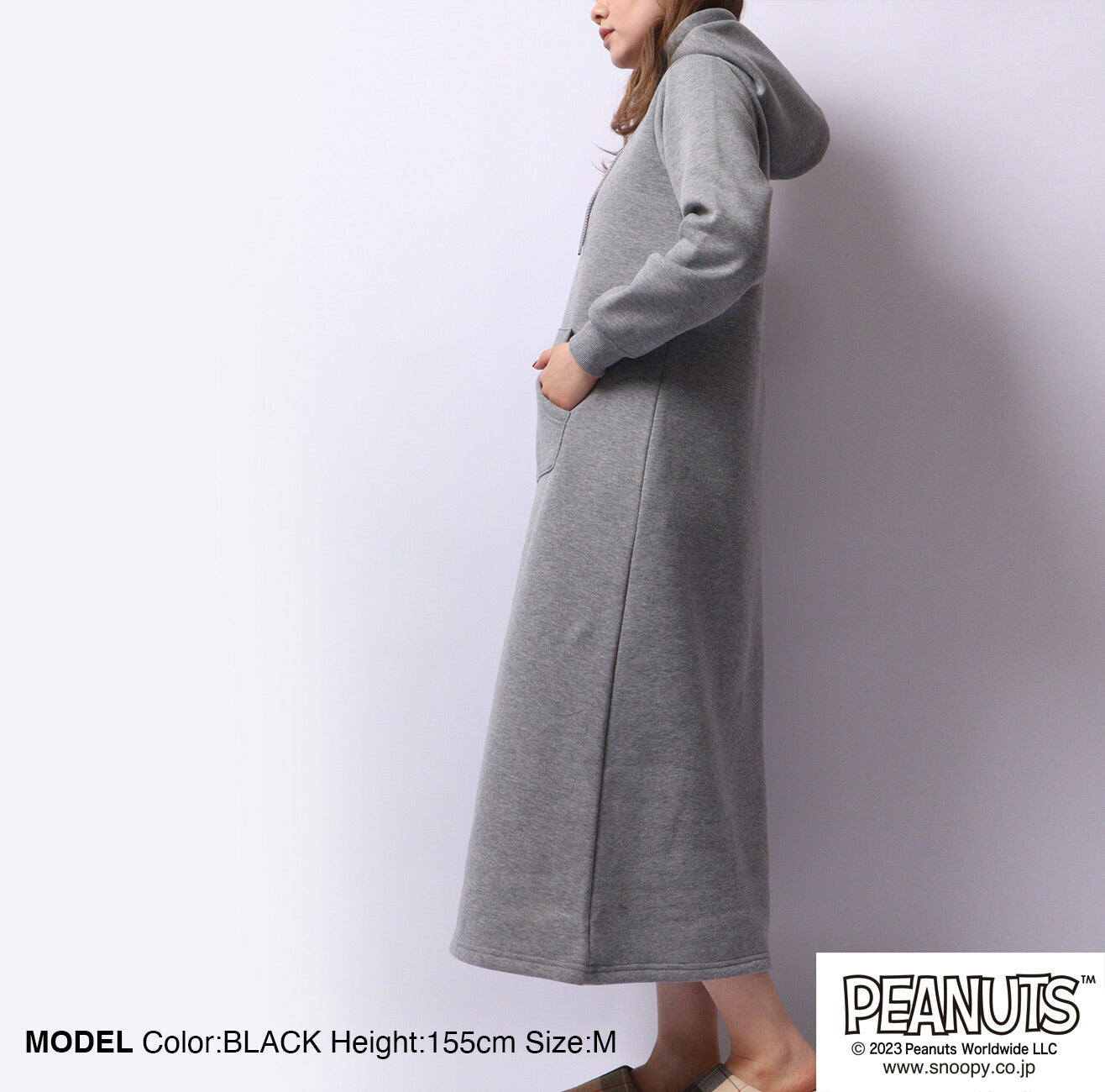 スヌーピー フード ワンピース 刺繍 裏起毛 トップス SNOOPY PEANUTS s2724-569sp