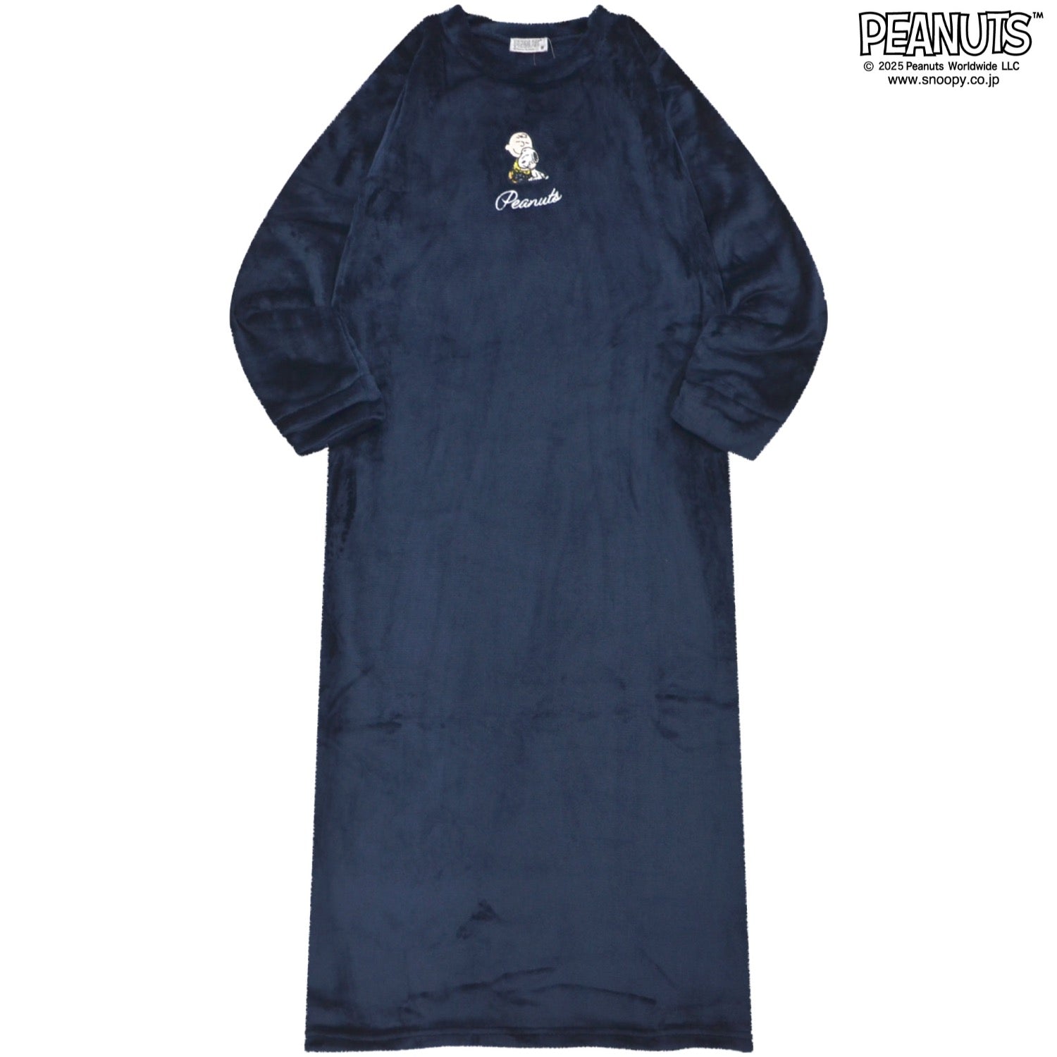 スヌーピー  ワンピース フリース 長袖  チャーリーブラウン 裏起毛 秋 冬 SNOOPY  PEANUTS