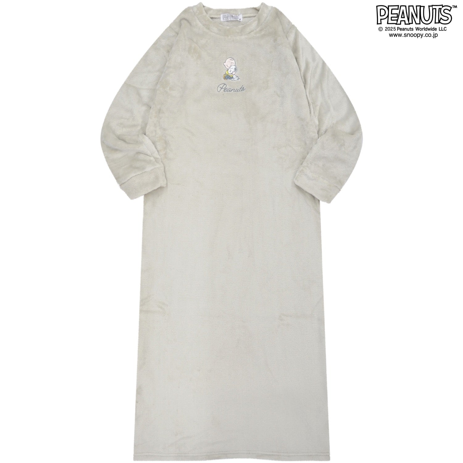 スヌーピー  ワンピース フリース 長袖  チャーリーブラウン 裏起毛 秋 冬 SNOOPY  PEANUTS