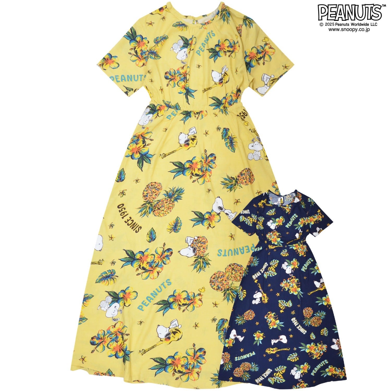 スヌーピー アロハワンピース ハイビスカス柄 夏 半袖 SNOOPY PEANUTS s2752-270sp