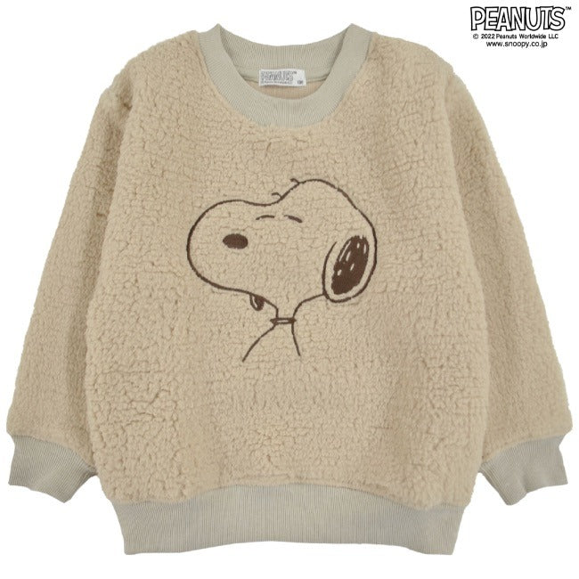 スヌーピー キッズ 刺繍 BIG シルエット トレーナー ボア フリース 長袖 SNOOPY PEANUTS 110 120 130 140 s6324-519
