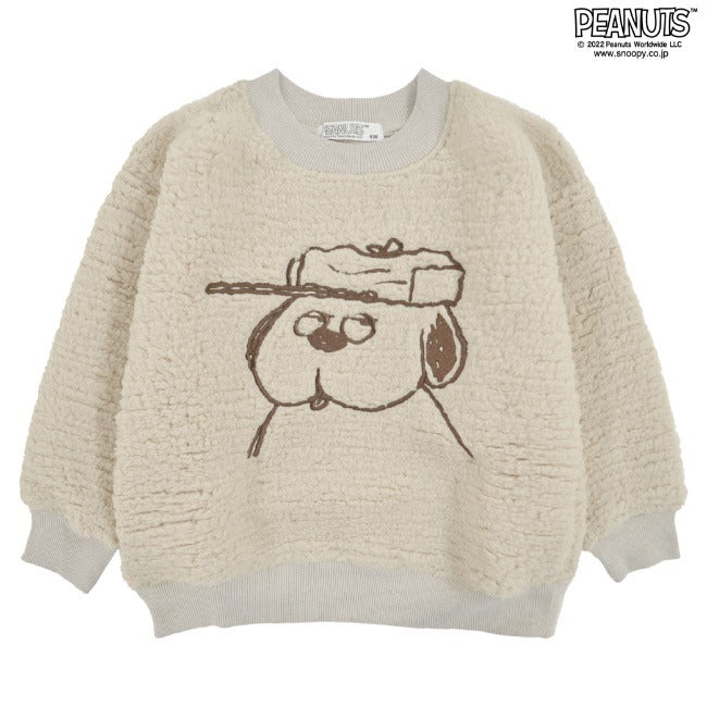 スヌーピー オラフ キッズ トレーナー 刺繍 BIG シルエット 長袖 ボア SNOOPY PEANUTS s6324-522