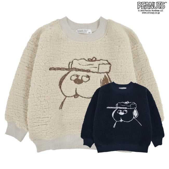 スヌーピー オラフ キッズ トレーナー 刺繍 BIG シルエット 長袖 ボア SNOOPY PEANUTS s6324-522