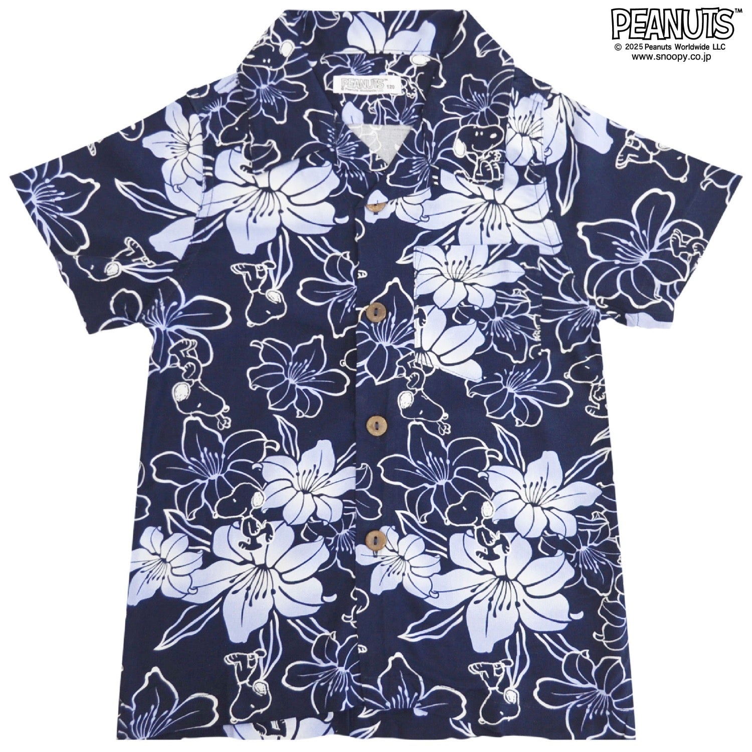 スヌーピー キッズ アロハシャツ 和柄 半袖 トップス SNOOPY PEANUTS s6552-296sp