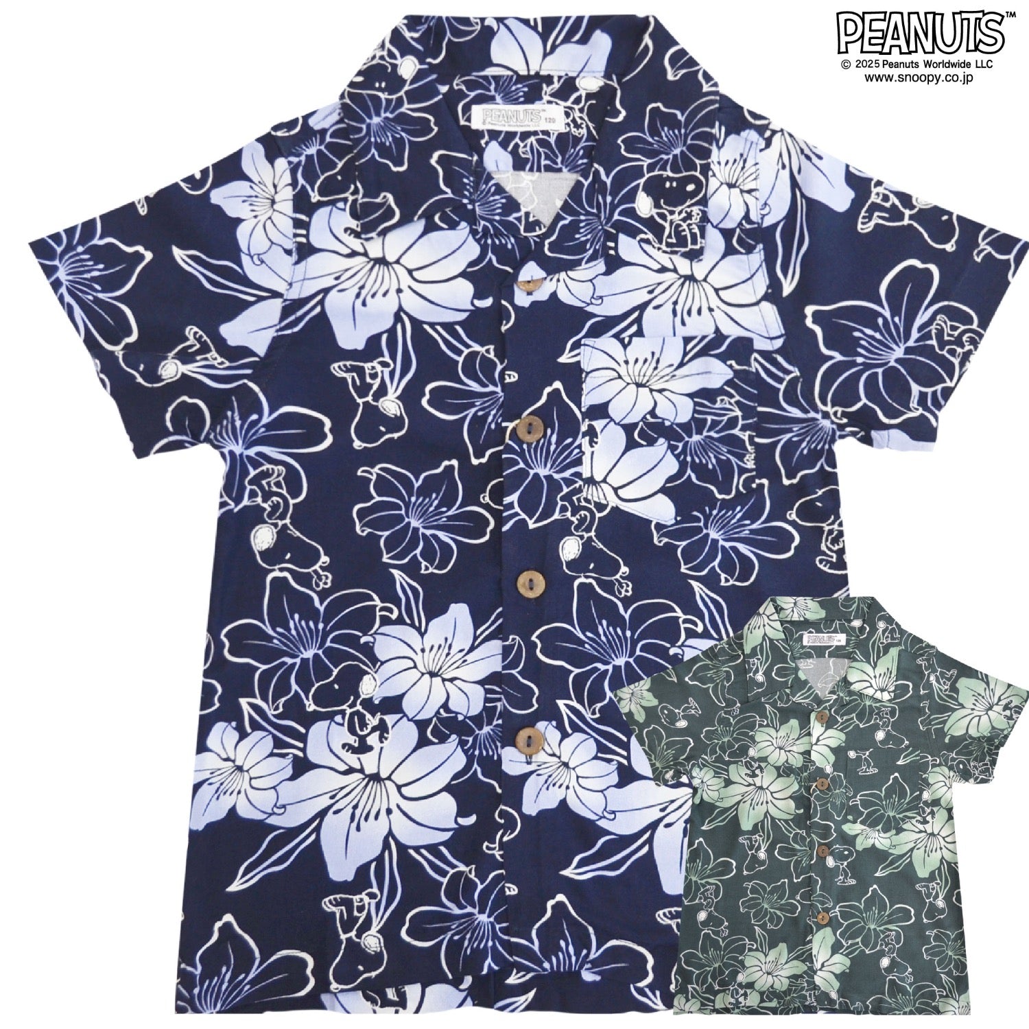 スヌーピー キッズ アロハシャツ 和柄 半袖 トップス SNOOPY PEANUTS s6552-296sp
