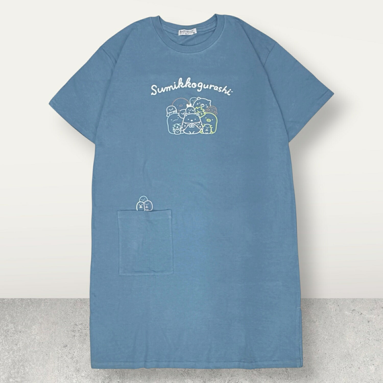 すみっコぐらし プリント 半袖 ワンピース ロング丈 天竺 BIG Tシャツ 春 夏 ポケット付 サンエックス sumikkogurashi SAN-X sg1752-182