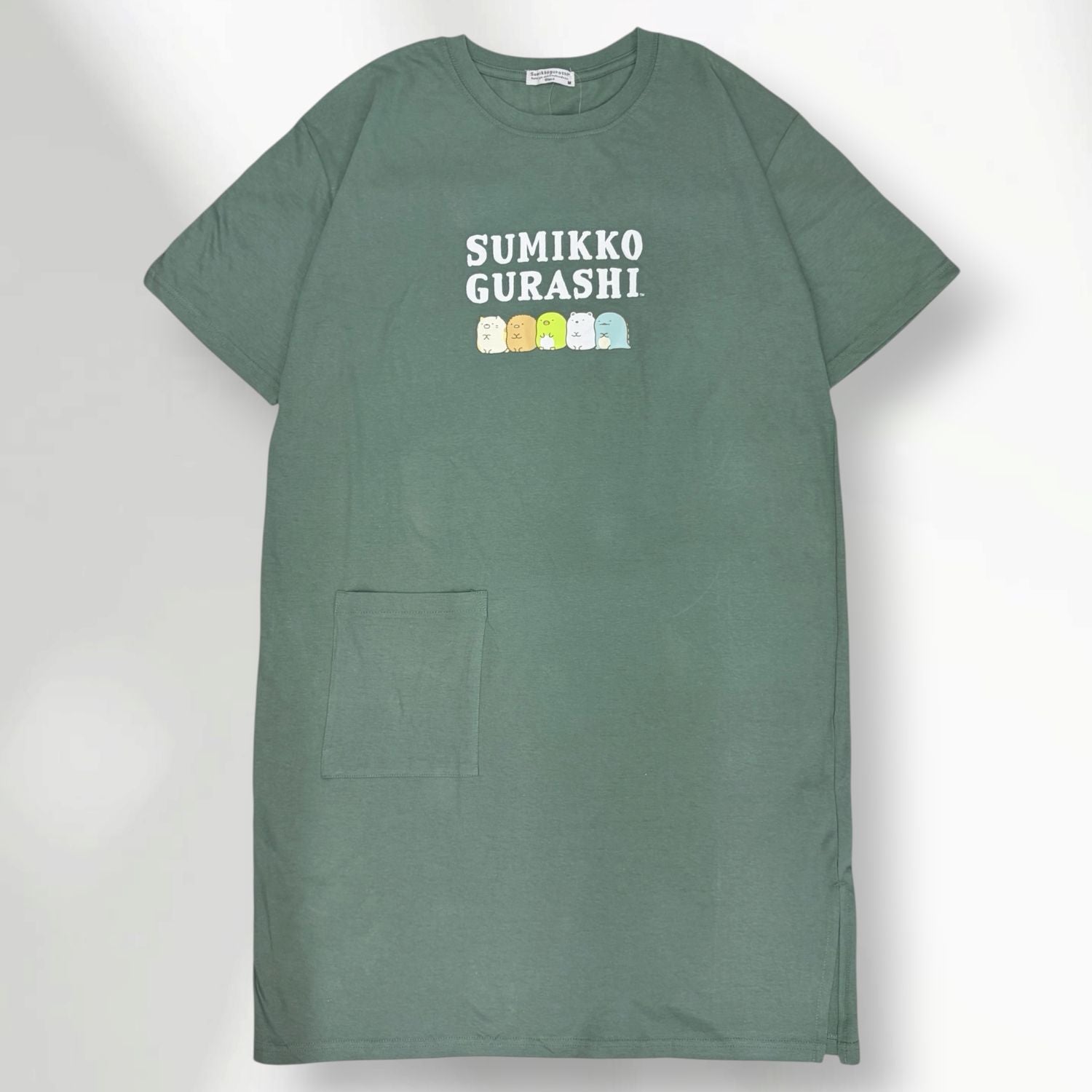 すみっコぐらし プリント ロゴ　半袖 ワンピース ロング丈 天竺 スーパーBIG Tシャツ 春 夏 ポケット付 サンエックス sumikkogurashi SAN -X sg1752-183