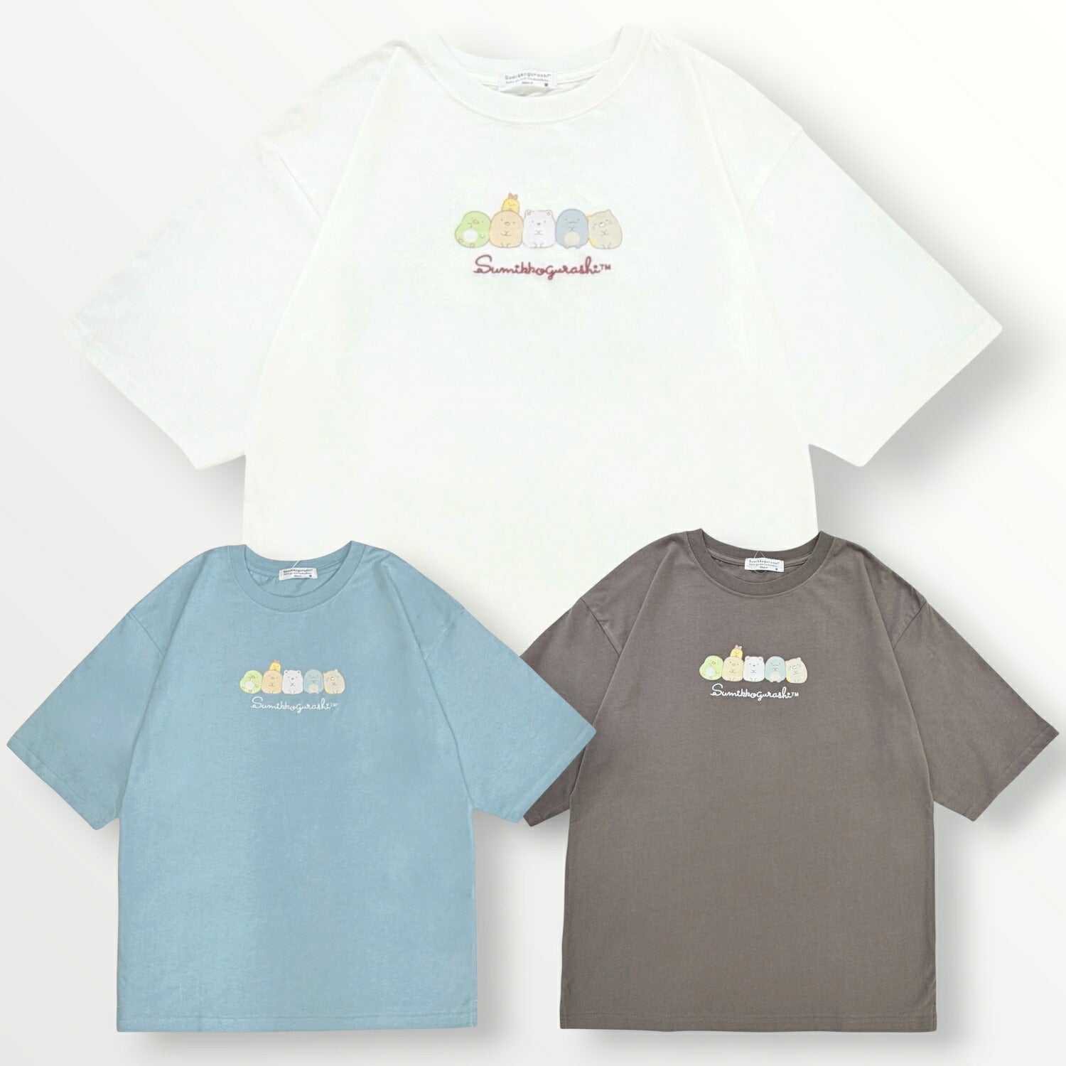 すみっコぐらし レディース 半袖 Tシャツ プリント ロゴ刺繍 ゆったり BIG 天竺 トップス 春夏 サンエックス sumikkogurashi sg2162-42