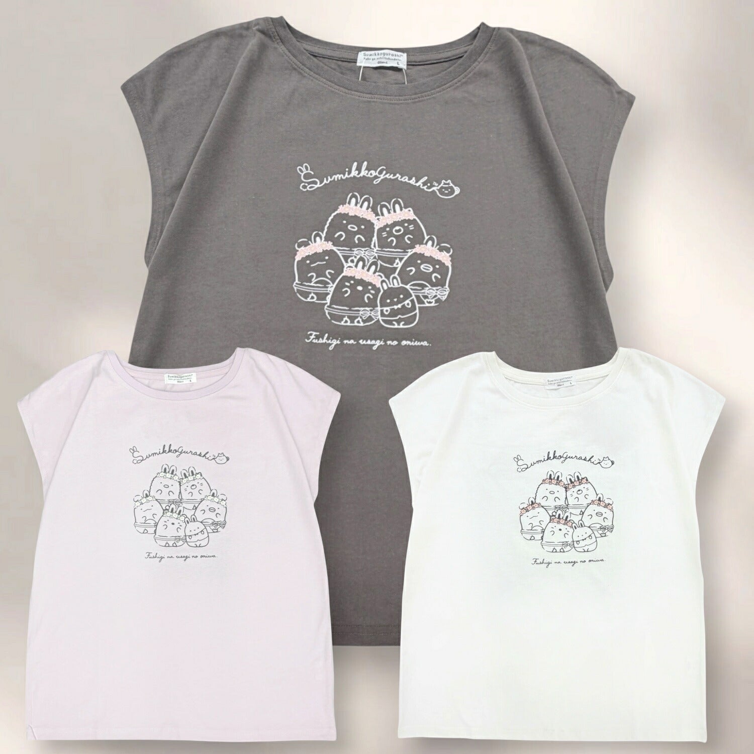 すみっコぐらし レディース ゆったり フレンチスリーブ 半袖 Ｔシャツ トップス プリント 天竺 綿 春夏 sumikkogurashi sg2162-43