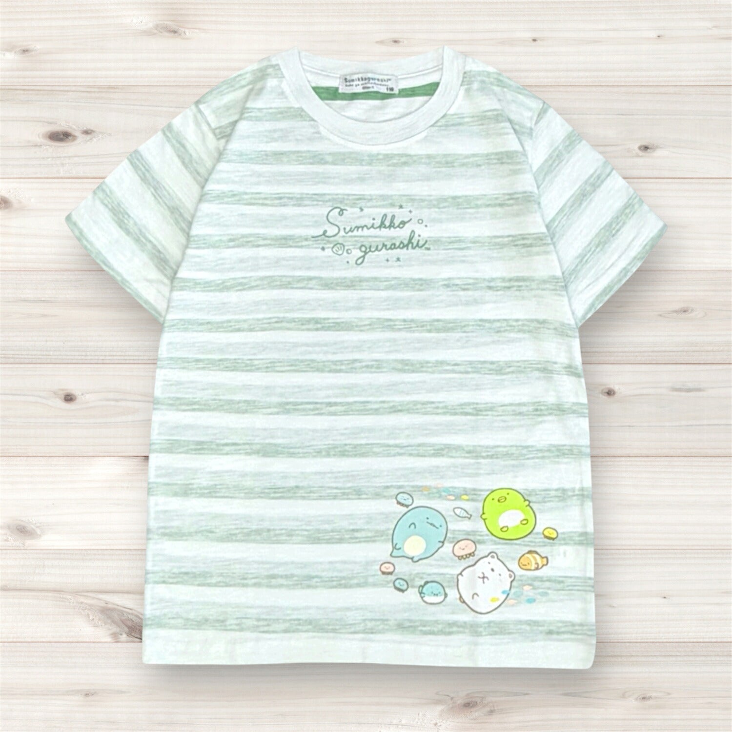 すみっコぐらし キッズ スラブ 裏ボーダー 半袖 Tシャツ 子供服 天竺 トップス プリント 子ども 春夏 サンエックス sumikkogurashi SAN-X sg7152-177