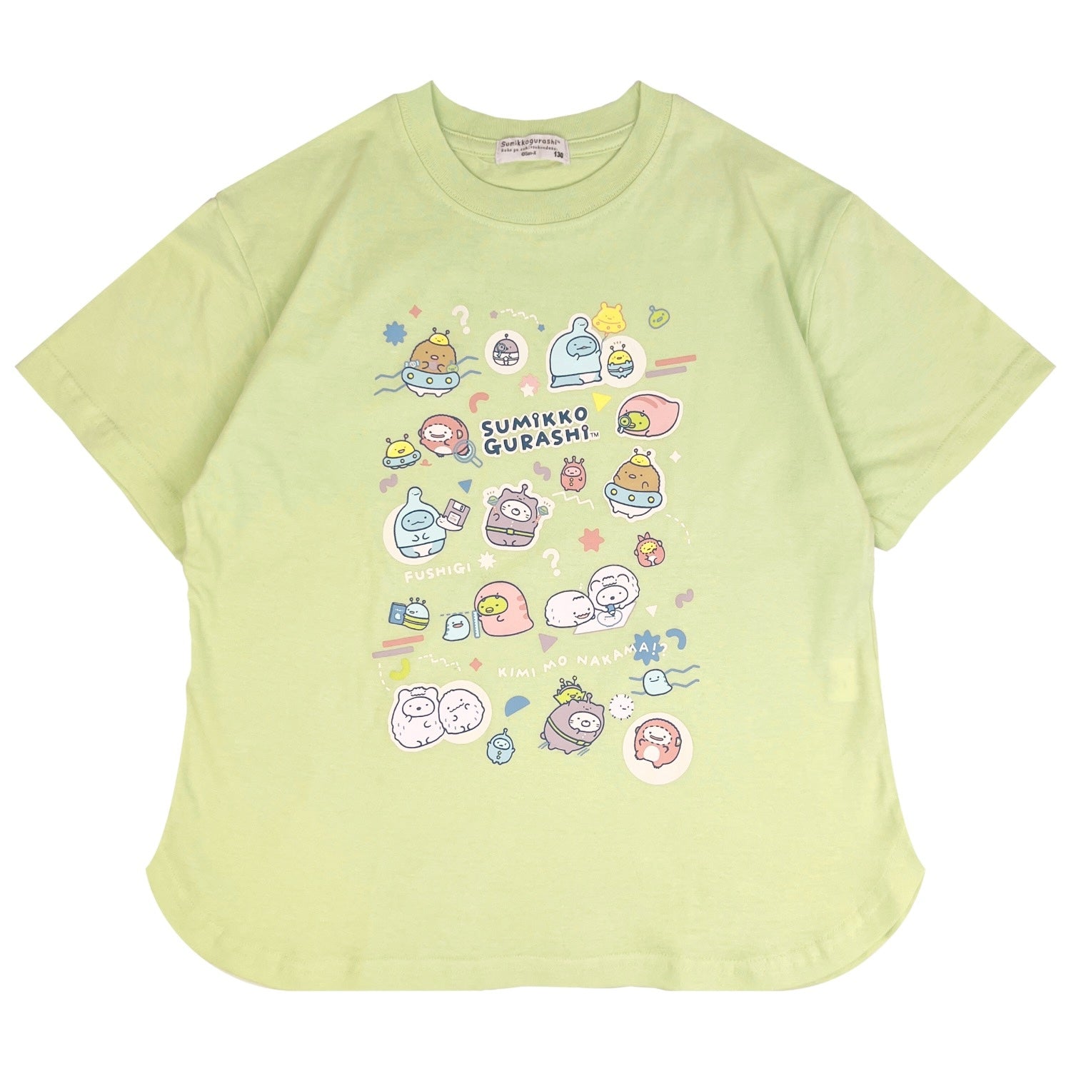 すみっコぐらし キッズ こども 半袖 Tシャツ カットソー 蓄光 プリント ヘムカット 宇宙柄 キャラクター 春夏