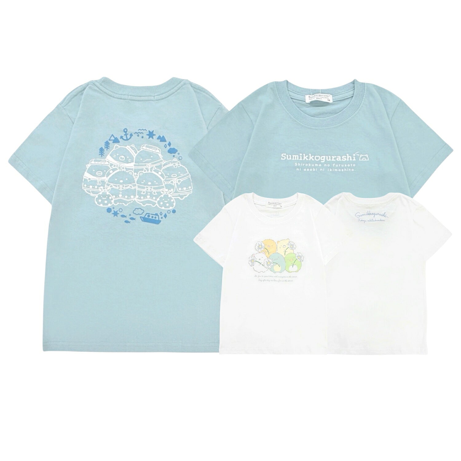 すみっコぐらし キッズ お揃いコーデ 親子コーデ 子供服 子ども 半袖 Ｔシャツ トップス プリント 天竺 綿 春夏  sumikkogurashi sg7162-33
