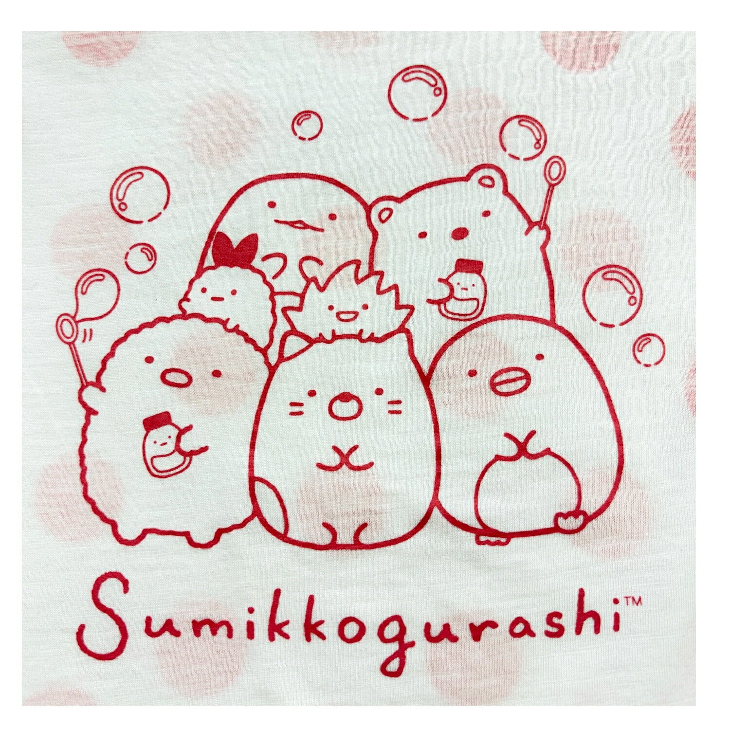 すみっコぐらし プリント 半袖 キッズ スラブ天竺 ビッグシルエット Tシャツ トップス ドット柄 sg7162-35