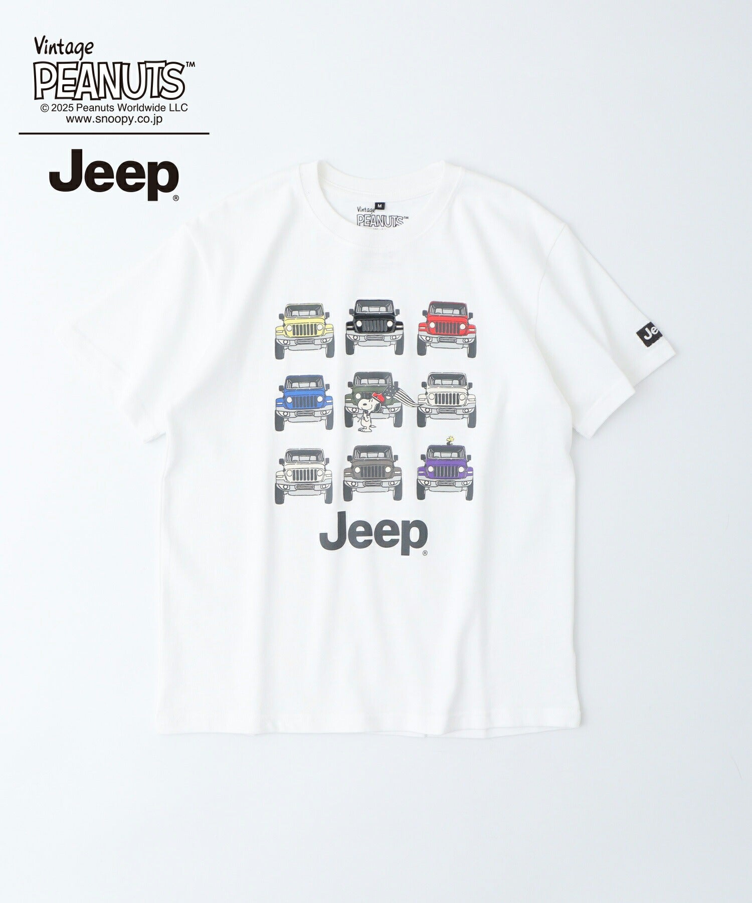 スヌーピー Jeep® コラボ Tシャツ 半袖 プリント 刺繍 SNOOPY PEANUTS sjp1143-52