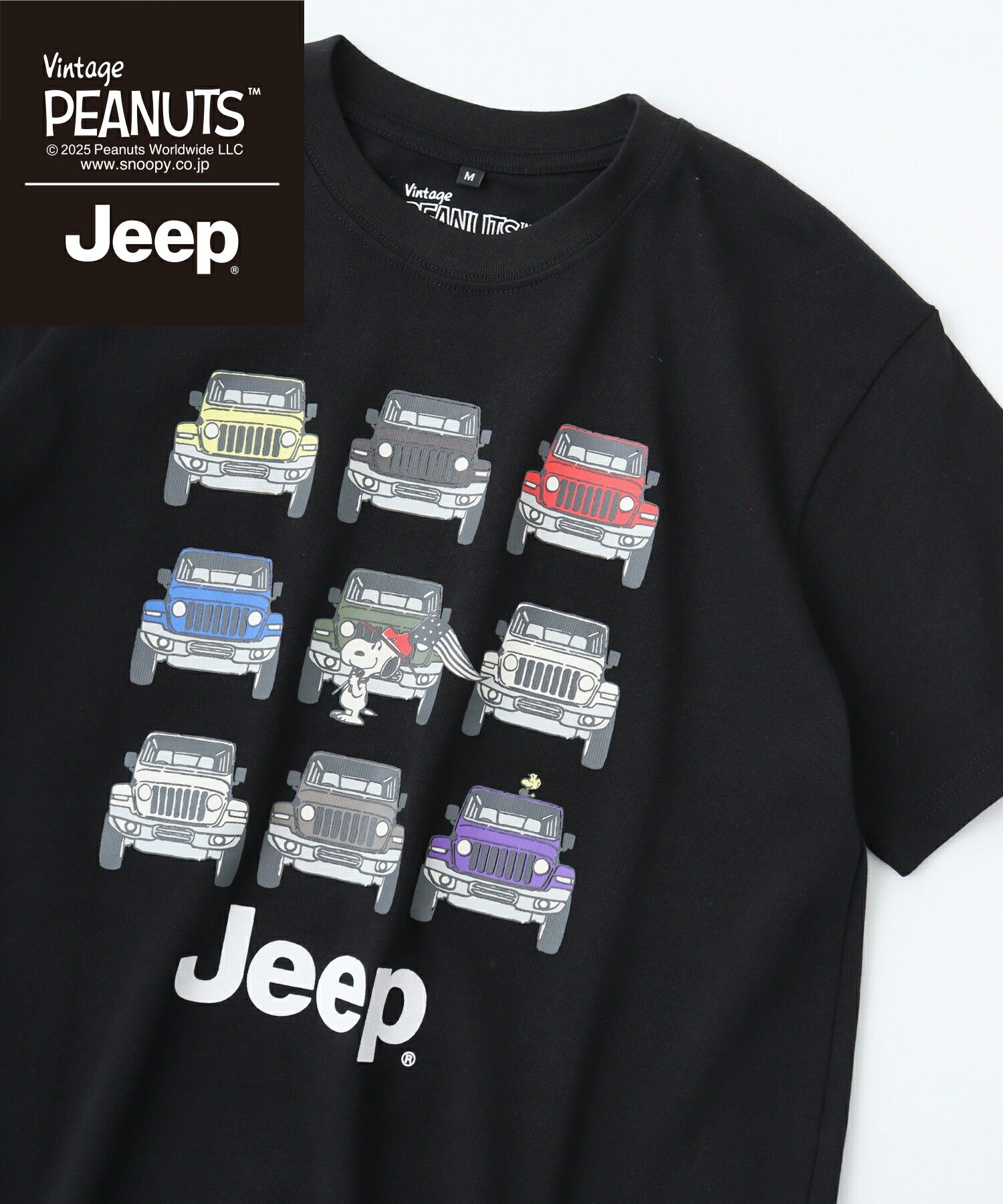 スヌーピー Jeep® コラボ Tシャツ 半袖 プリント 刺繍 SNOOPY PEANUTS sjp1143-52