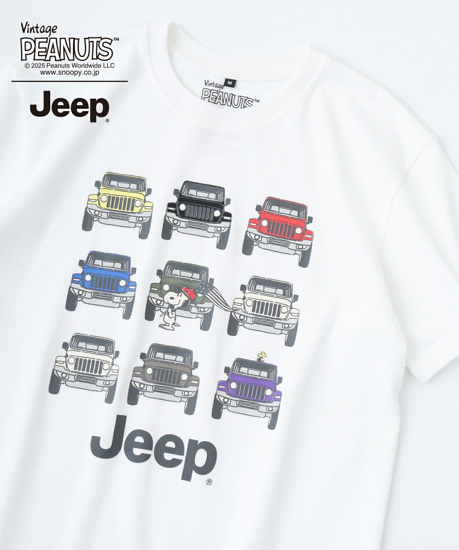 スヌーピー Jeep® コラボ Tシャツ 半袖 プリント 刺繍 SNOOPY PEANUTS sjp1143-52