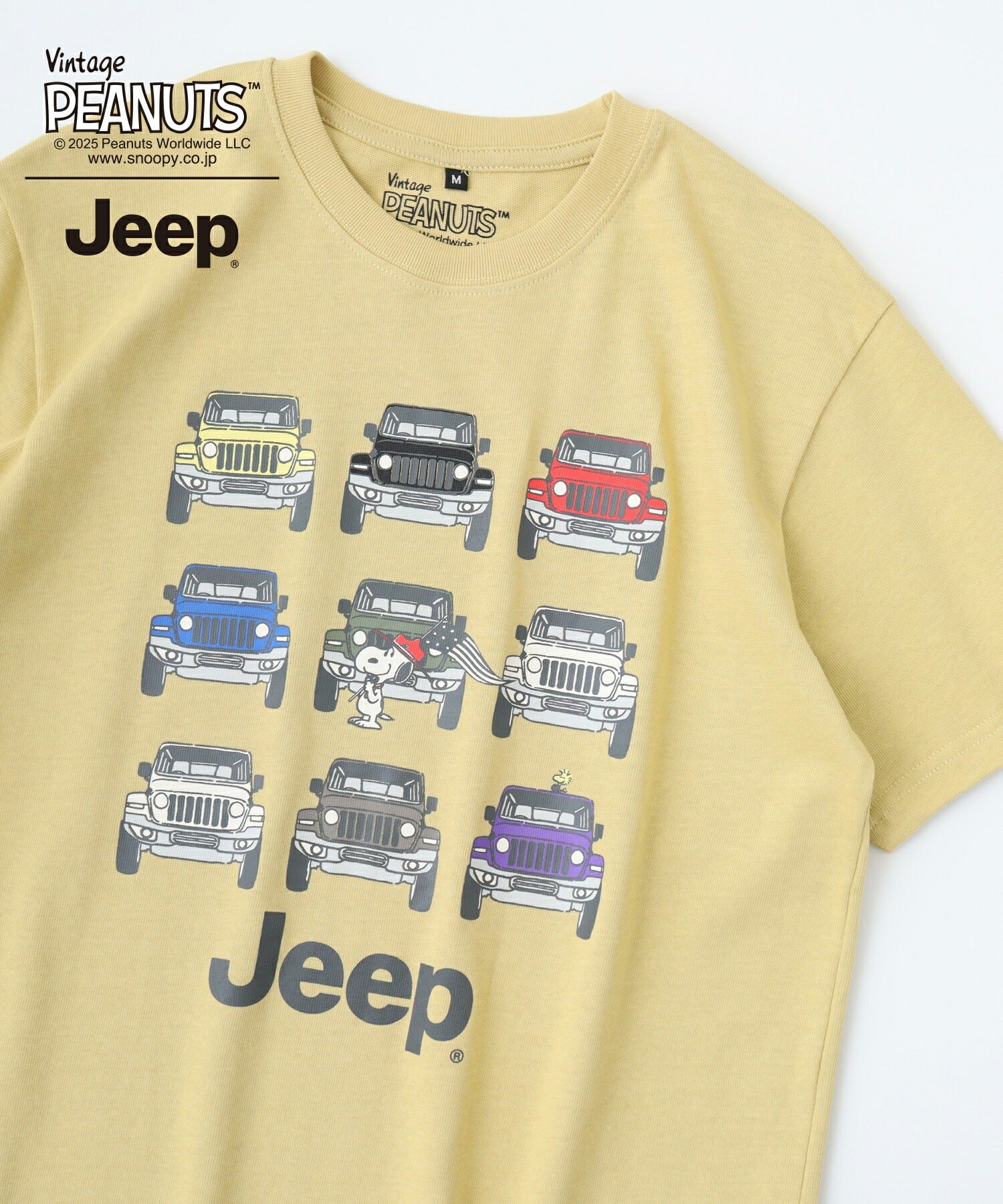 スヌーピー Jeep® コラボ Tシャツ 半袖 プリント 刺繍 SNOOPY PEANUTS sjp1143-52