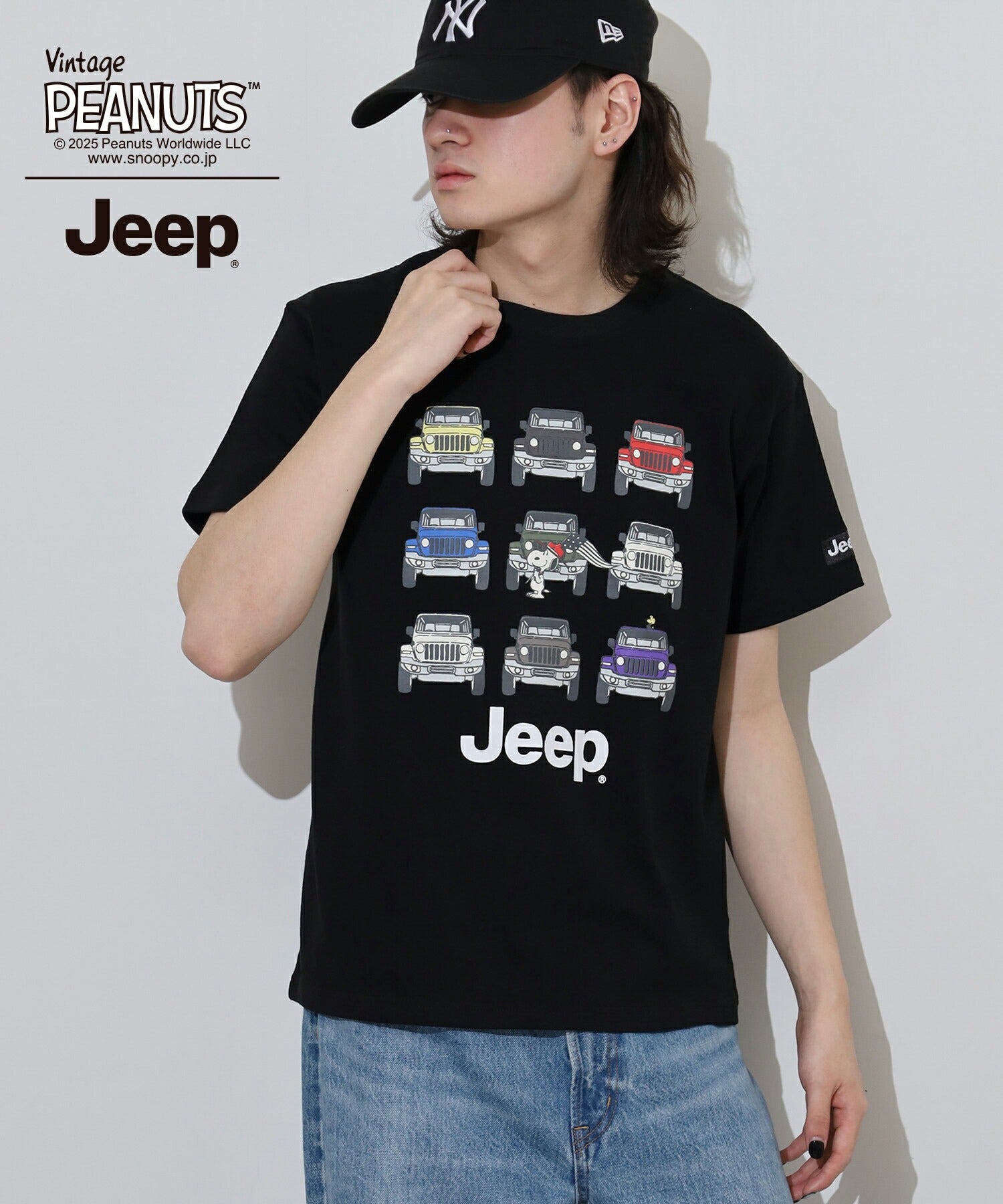 スヌーピー Jeep® コラボ Tシャツ 半袖 プリント 刺繍 SNOOPY PEANUTS sjp1143-52