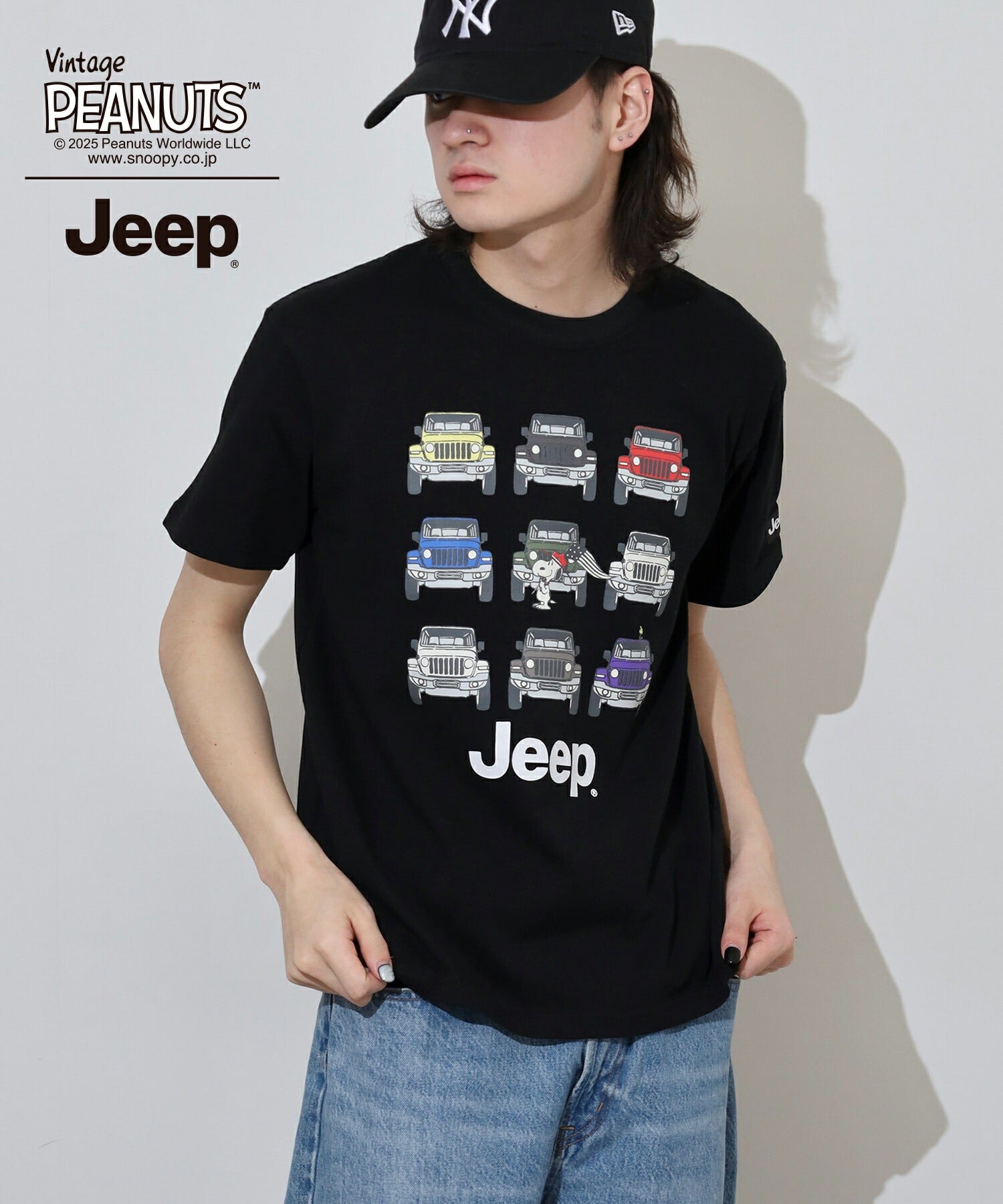 スヌーピー Jeep® コラボ Tシャツ 半袖 プリント 刺繍 SNOOPY PEANUTS sjp1143-52