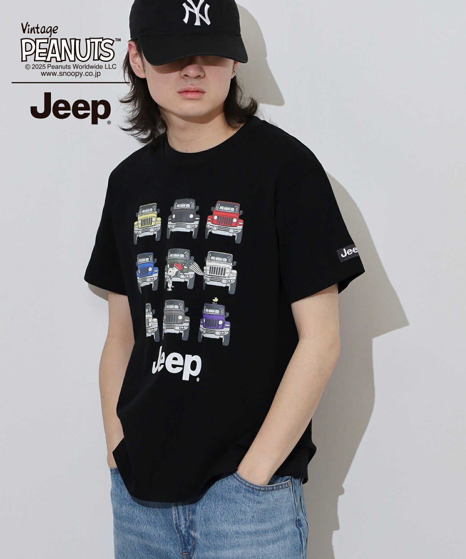 スヌーピー Jeep® コラボ Tシャツ 半袖 プリント 刺繍 SNOOPY PEANUTS sjp1143-52