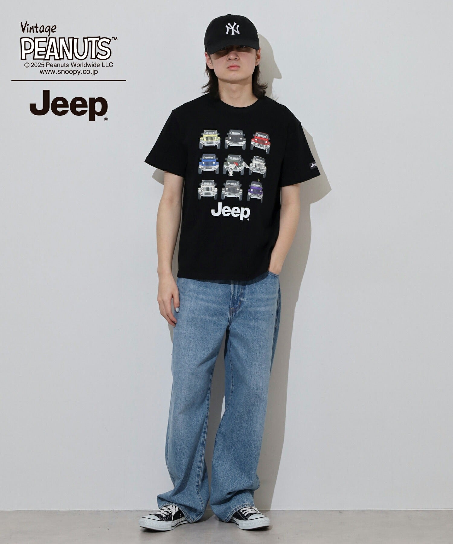 スヌーピー Jeep® コラボ Tシャツ 半袖 プリント 刺繍 SNOOPY PEANUTS sjp1143-52