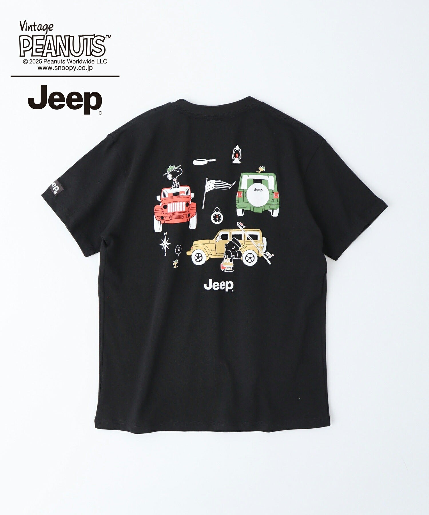 スヌーピー チャーリー・ブラウン ウッドストック Jeep® コラボ Tシャツ 半袖 プリント 刺繍 SNOOPY PEANUTS sjp1143-53