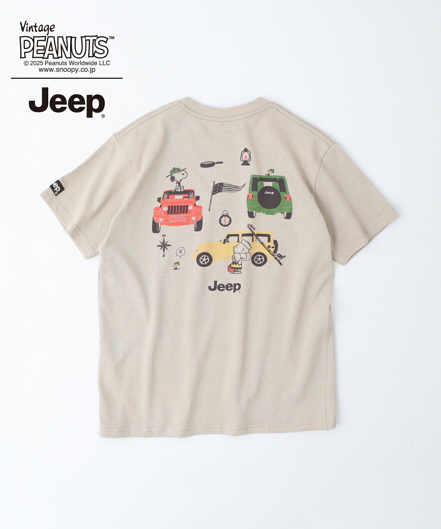 スヌーピー チャーリー・ブラウン ウッドストック Jeep® コラボ Tシャツ 半袖 プリント 刺繍 SNOOPY PEANUTS sjp1143-53