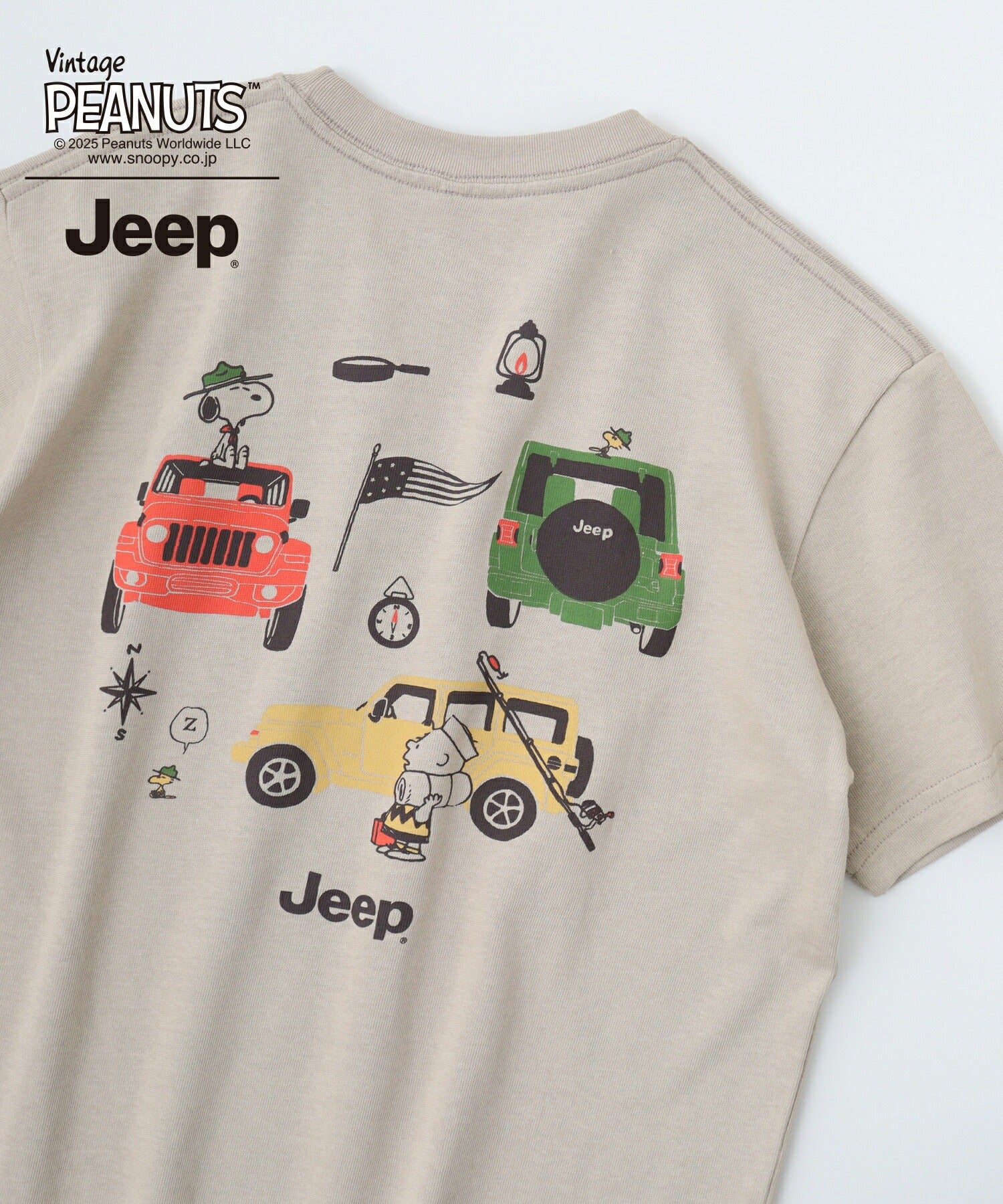 スヌーピー チャーリー・ブラウン ウッドストック Jeep® コラボ Tシャツ 半袖 プリント 刺繍 SNOOPY PEANUTS sjp1143-53