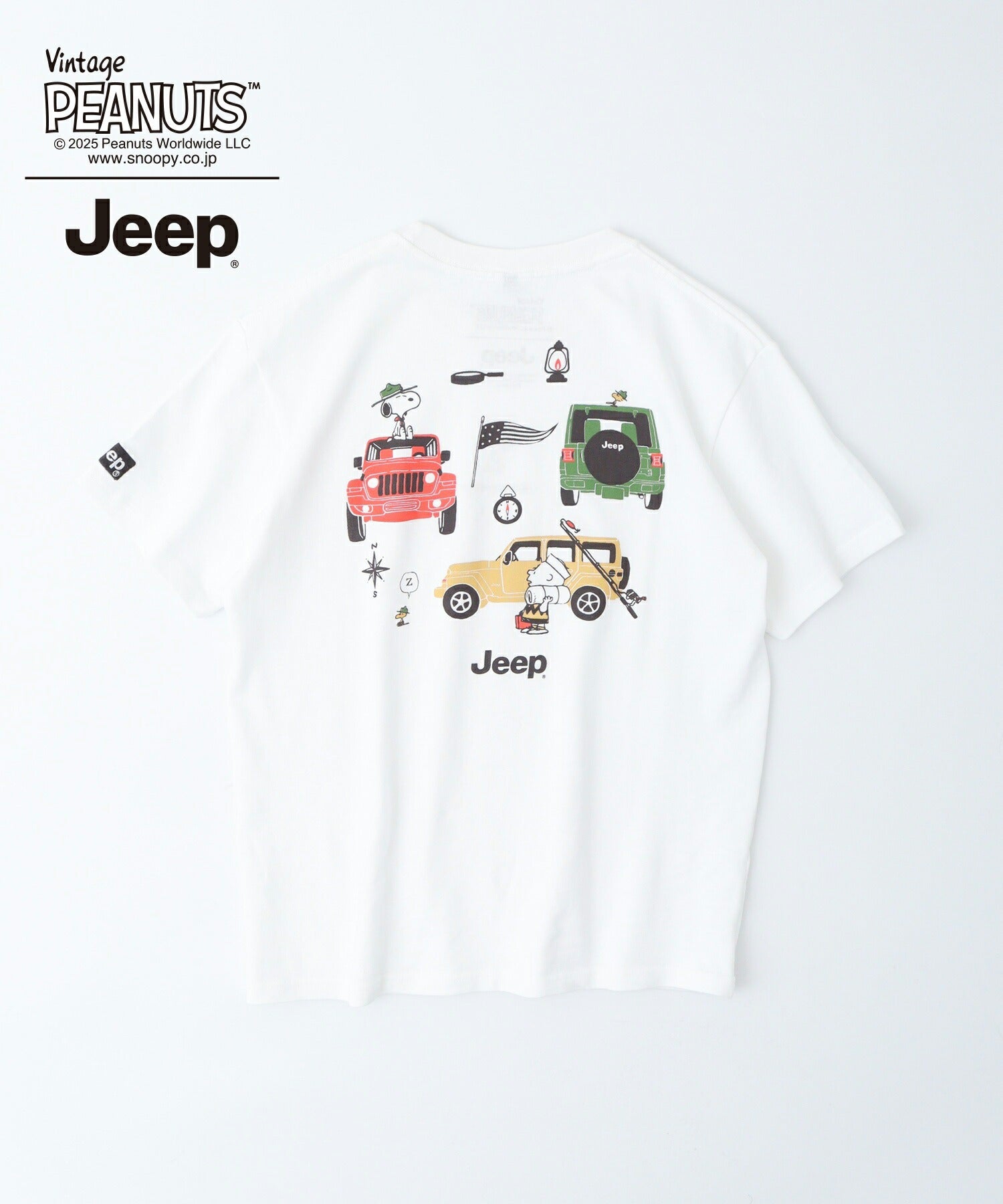 スヌーピー チャーリー・ブラウン ウッドストック Jeep® コラボ Tシャツ 半袖 プリント 刺繍 SNOOPY PEANUTS sjp1143-53