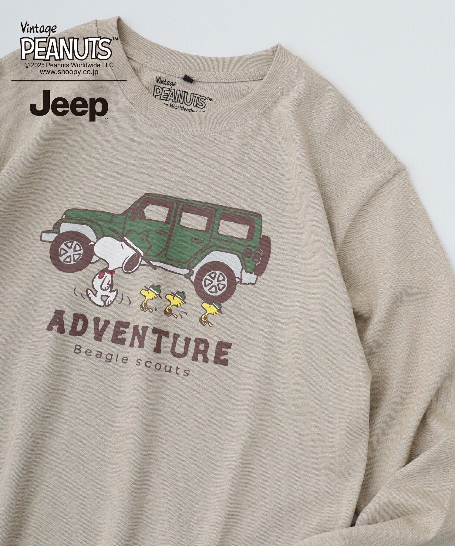 スヌーピー ウッドストック Jeep® コラボ Tシャツ 長袖 プリント ロゴ SNOOPY PEANUTS sjp1243-54