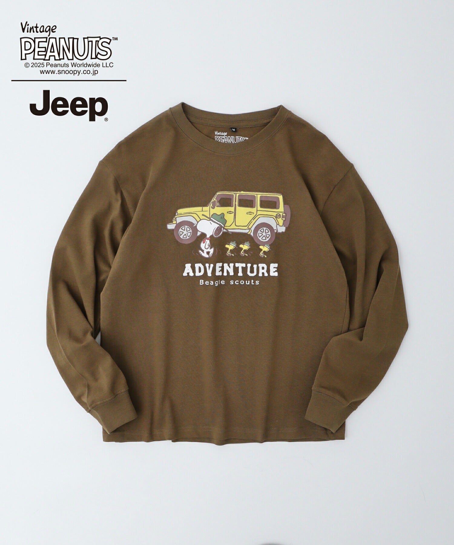 スヌーピー ウッドストック Jeep® コラボ Tシャツ 長袖 プリント ロゴ SNOOPY PEANUTS sjp1243-54