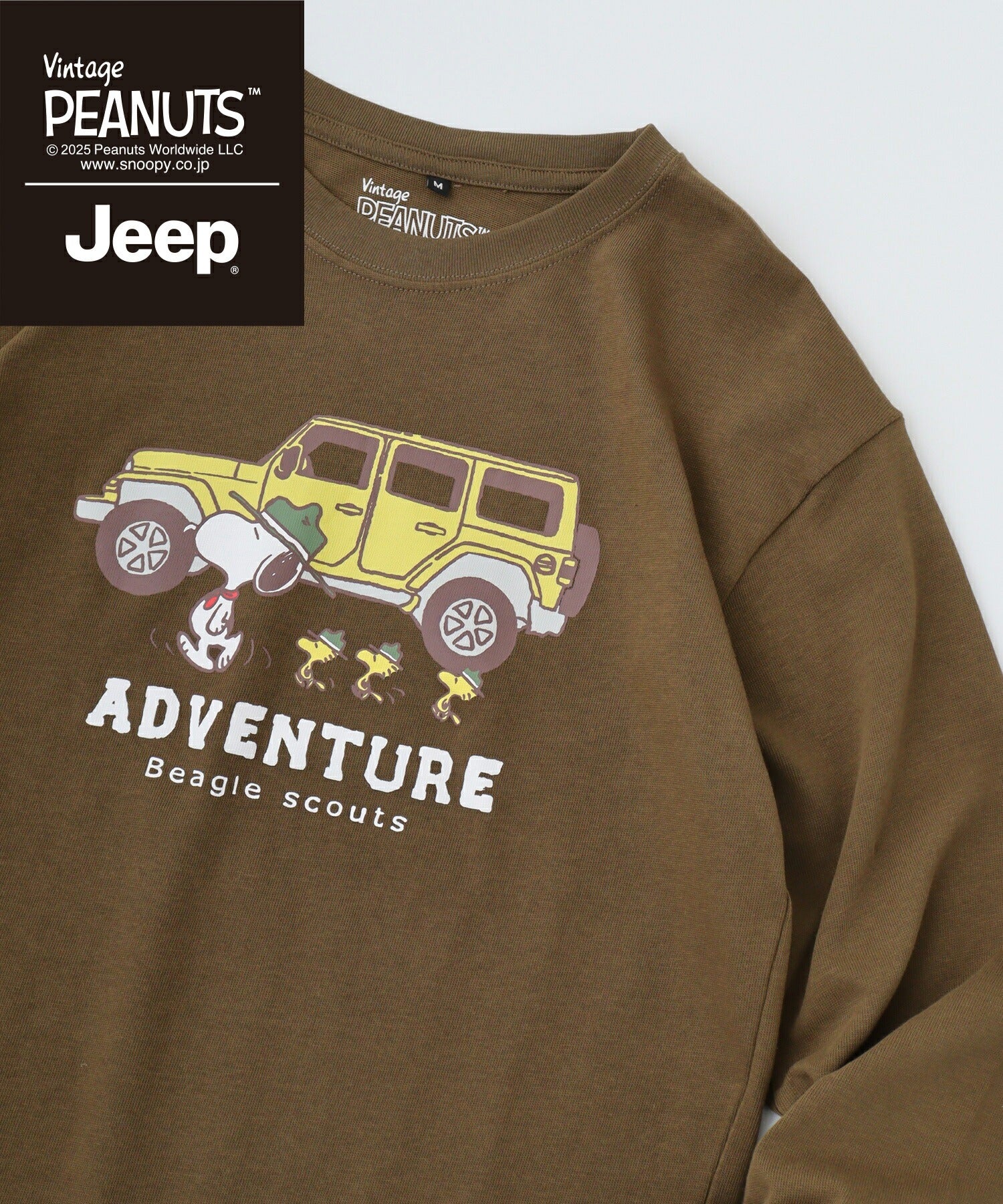スヌーピー ウッドストック Jeep® コラボ Tシャツ 長袖 プリント ロゴ SNOOPY PEANUTS sjp1243-54