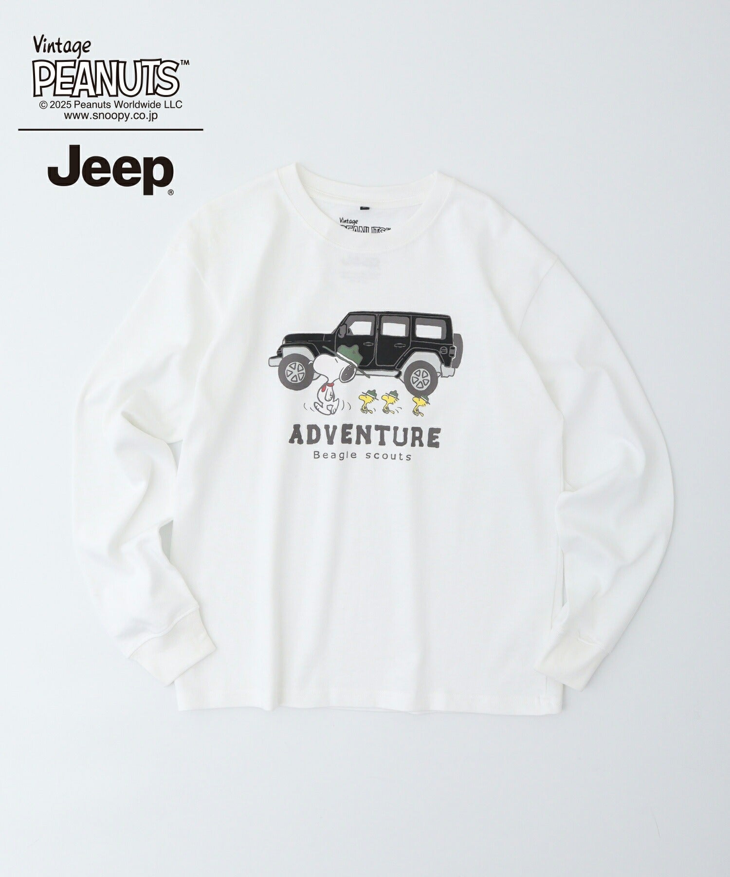 スヌーピー ウッドストック Jeep® コラボ Tシャツ 長袖 プリント ロゴ SNOOPY PEANUTS sjp1243-54