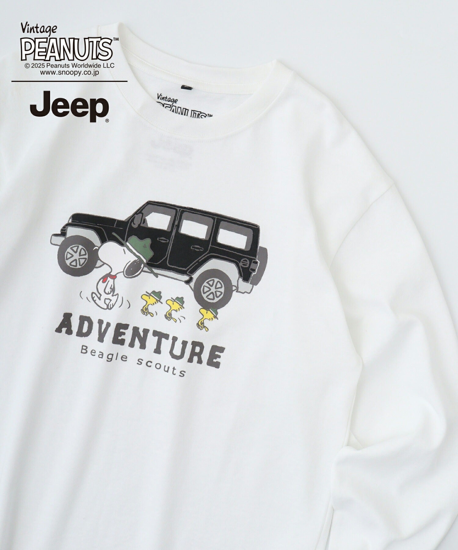 スヌーピー ウッドストック Jeep® コラボ Tシャツ 長袖 プリント ロゴ SNOOPY PEANUTS sjp1243-54