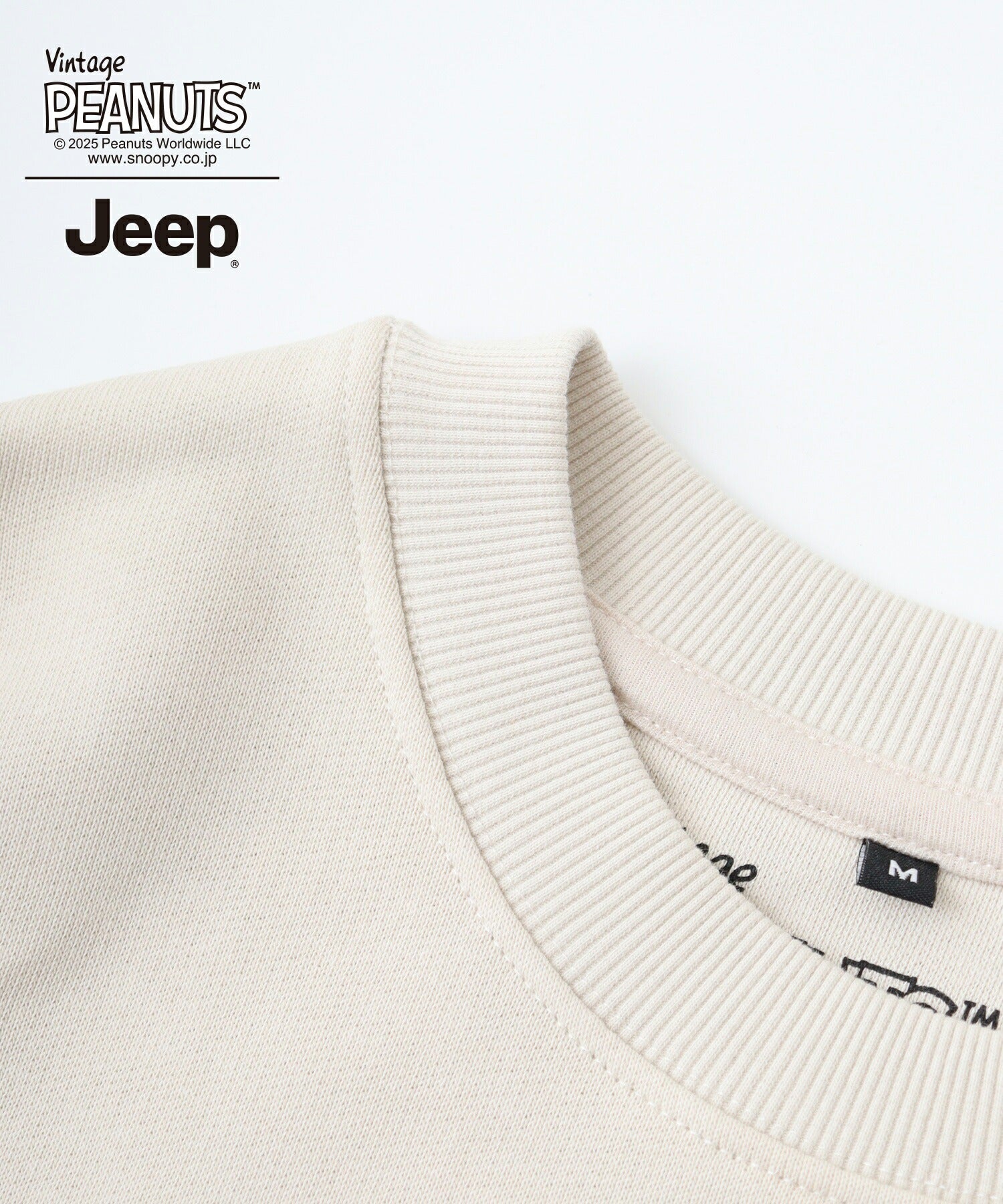 スヌーピー Jeep® コラボ トレーナー 長袖 フォト バックプリント 刺繍 ロゴ SNOOPY PEANUTS sjp1343-59