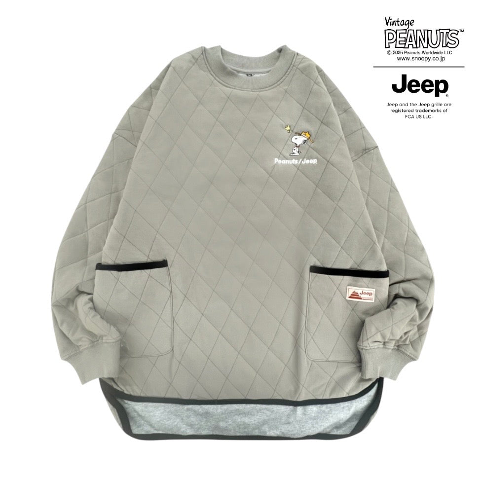 スヌーピー ピーナッツ ジープ  アウトドア 中綿入り キルト トップス トレーナー 長袖 SNOOPY PEANUTS JEEP sjp1344-132