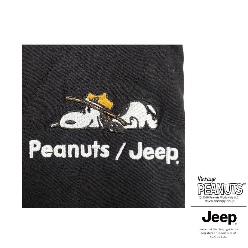 スヌーピー ジープ アウトドア柄 刺繍 中綿 キルトパンツ SNOOPY PEANUTS JEEP sjp1444-133